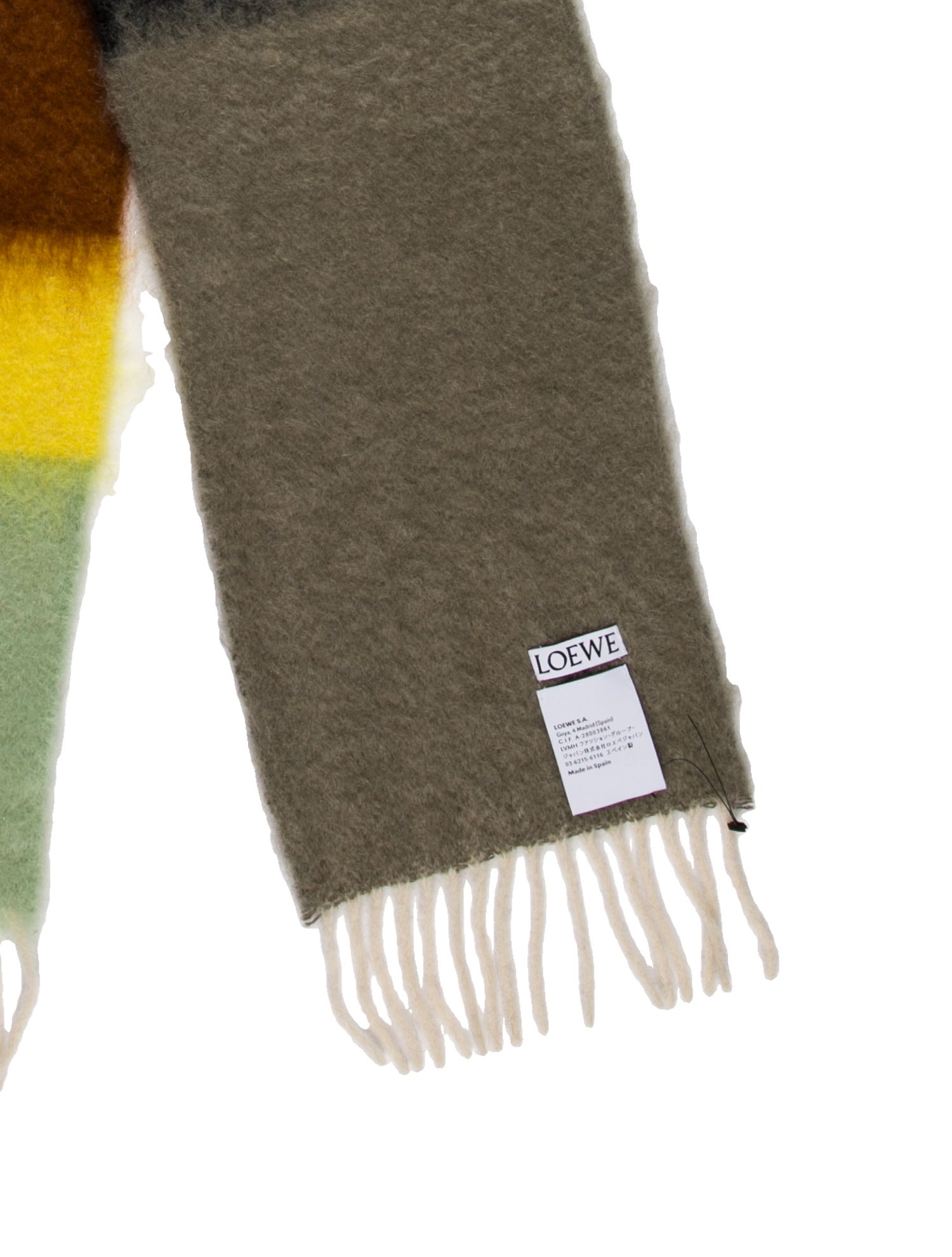 Loewe Mohair Colorblock Pattern Scarf