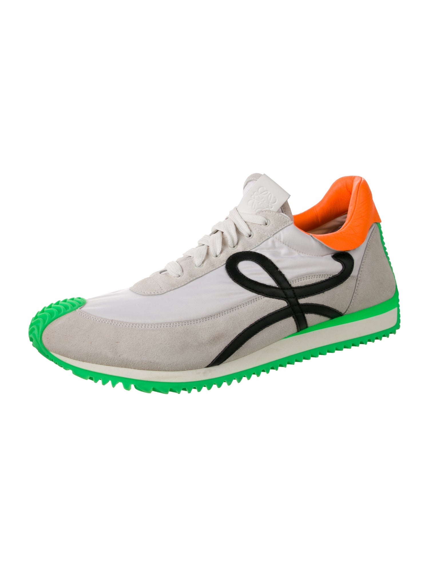 Loewe Suede Colorblock Pattern Sneakers