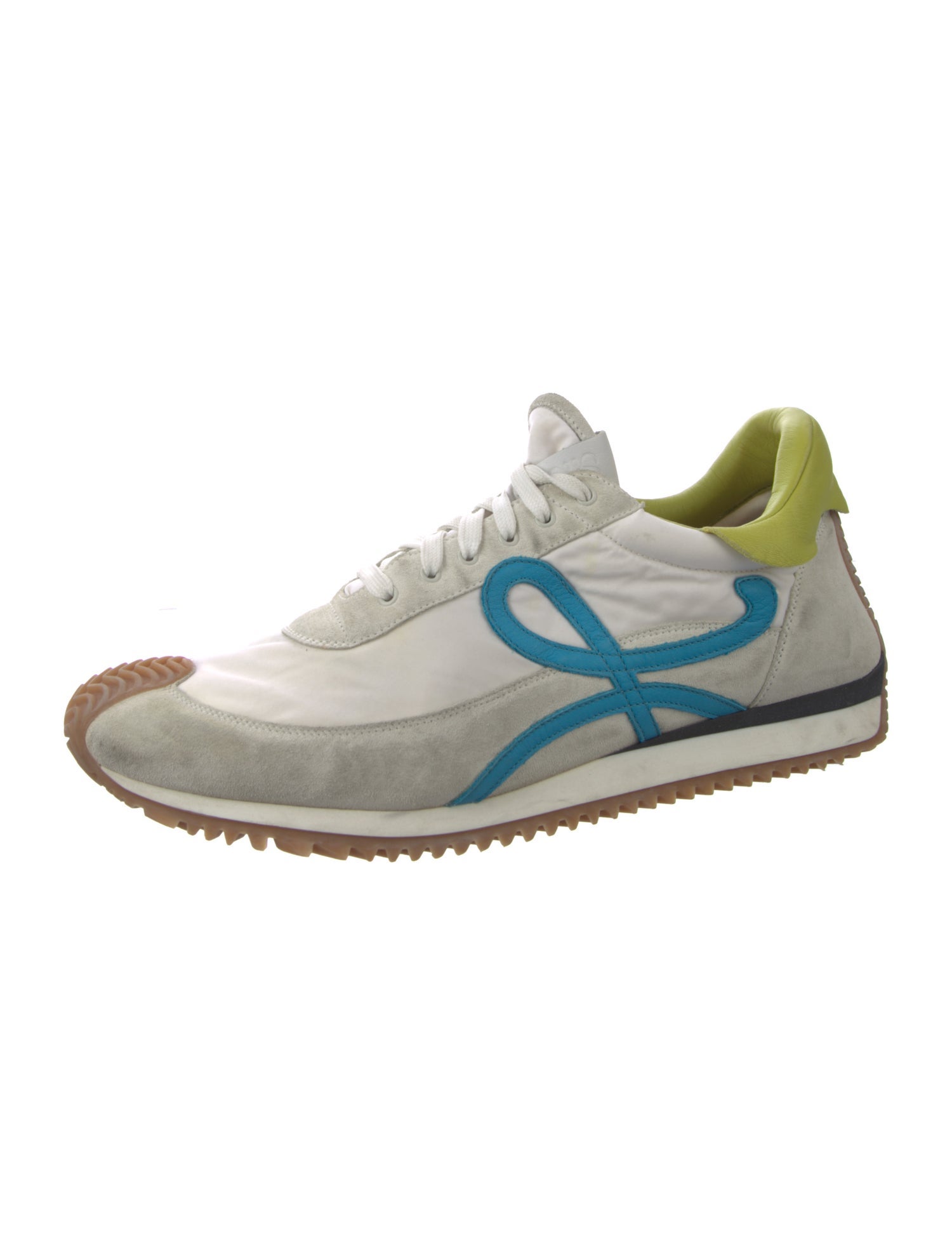 Loewe Suede Colorblock Pattern Sneakers