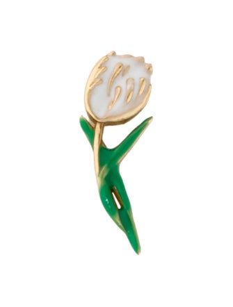 Loquet 18K Enamel Tulip Charm