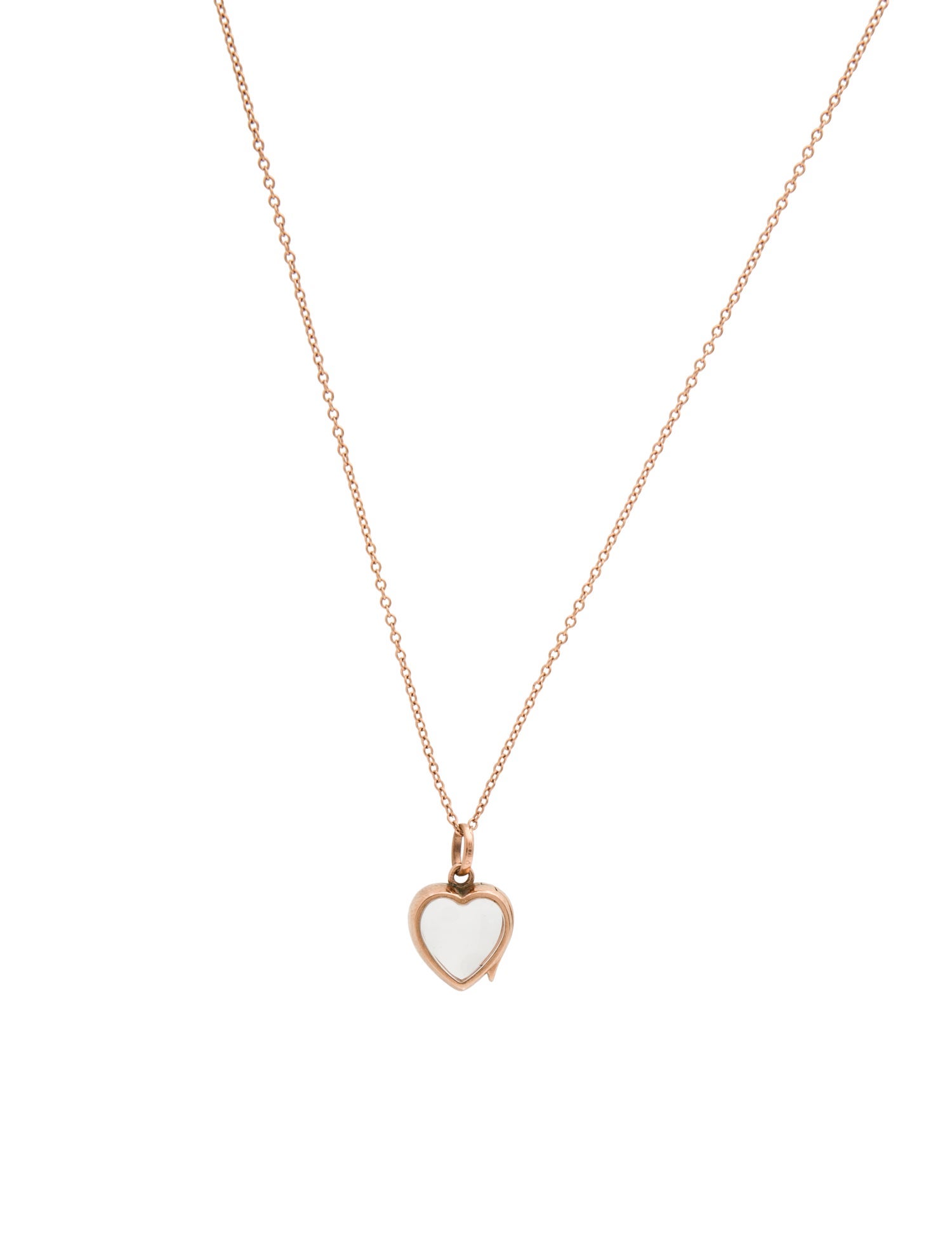 Loquet 10K Synthetic Sapphire Heart Locket Pendant Necklace