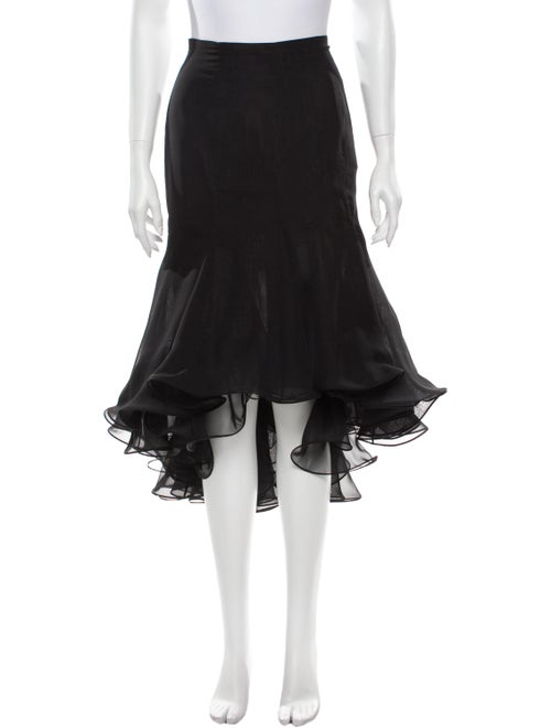 Lillie Rubin Ruffle Embellishment Midi Length Skir