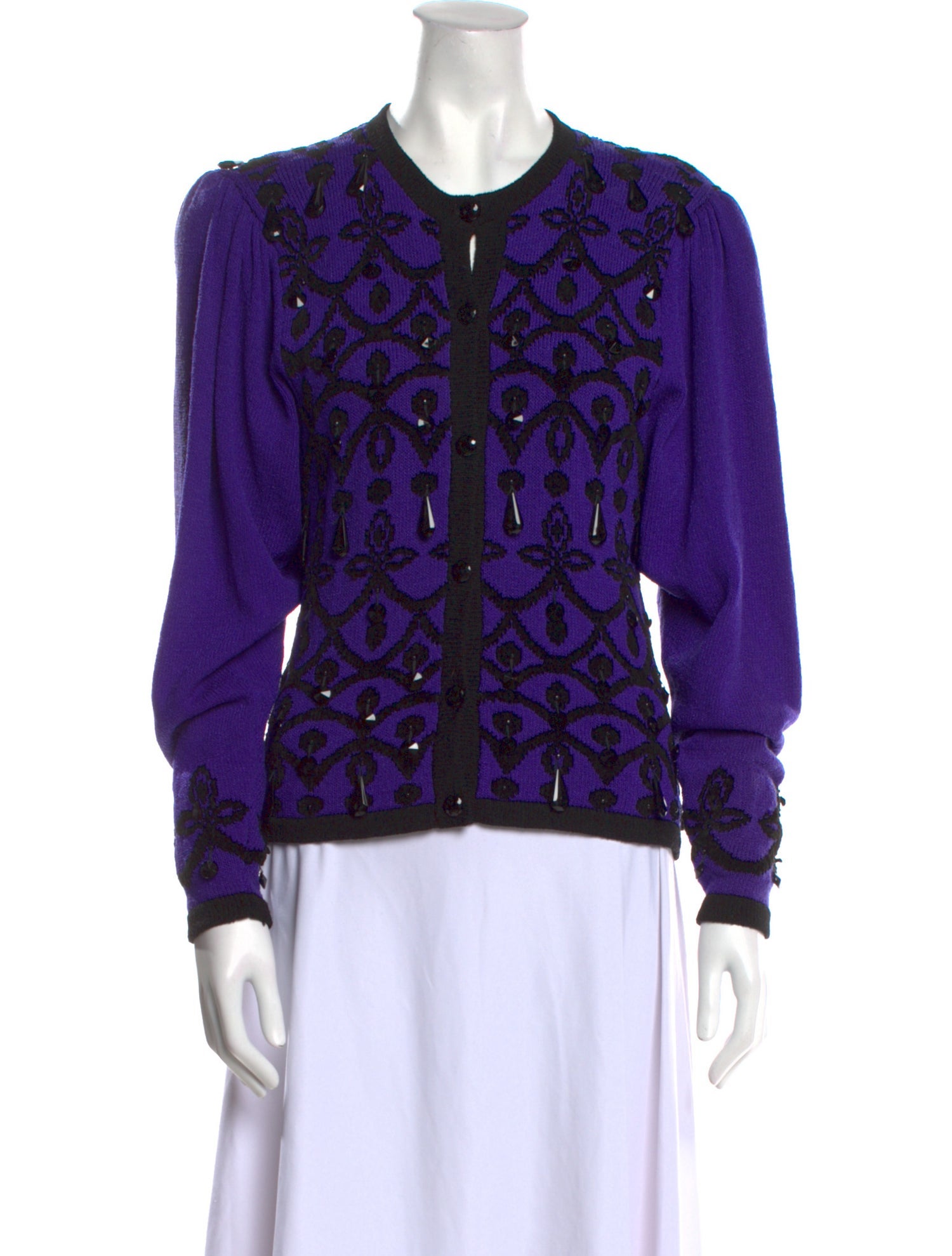 LILLIE RUBIN Printed Crew Neck Sweater