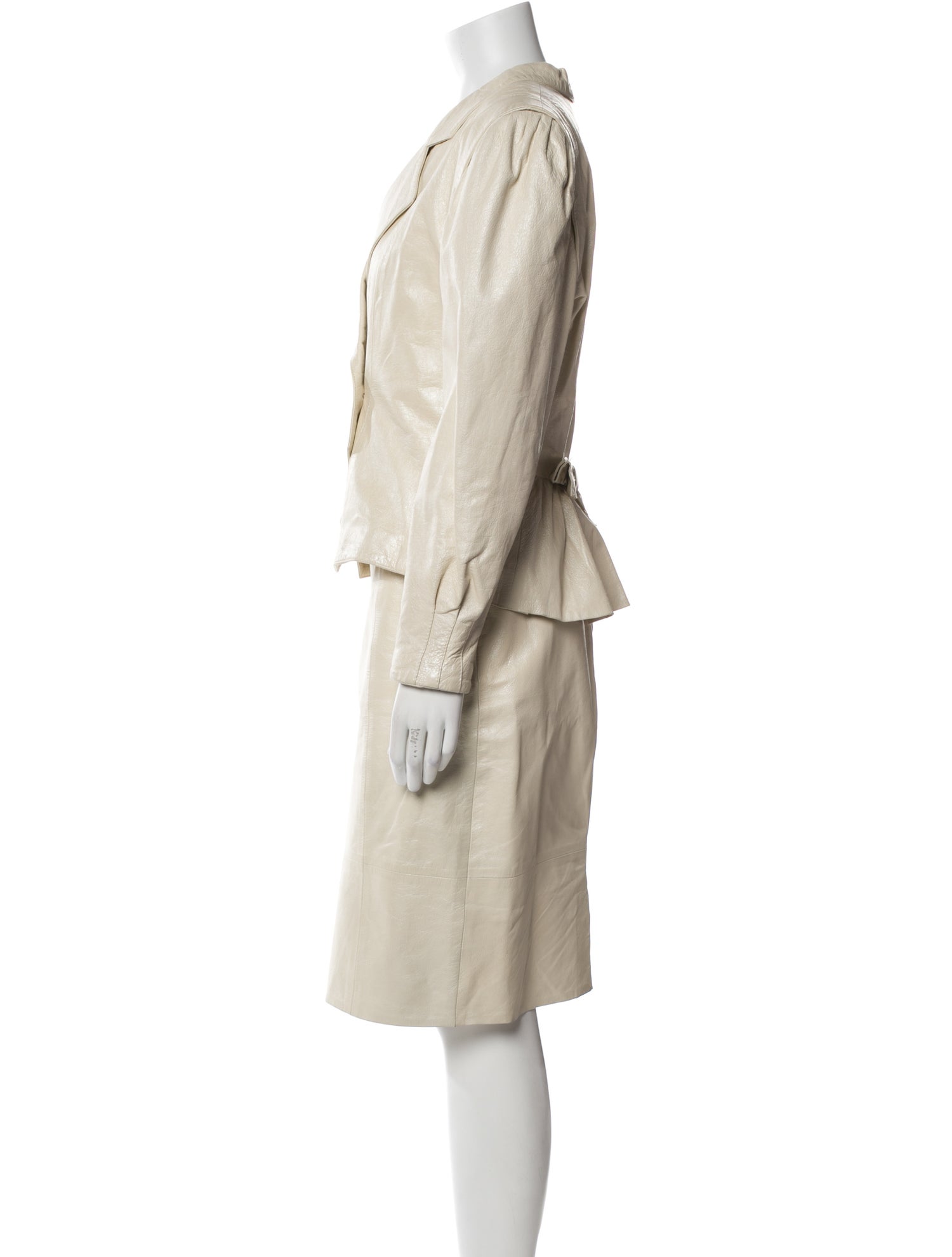 LILLIE RUBIN Vintage Leather Skirt Suit