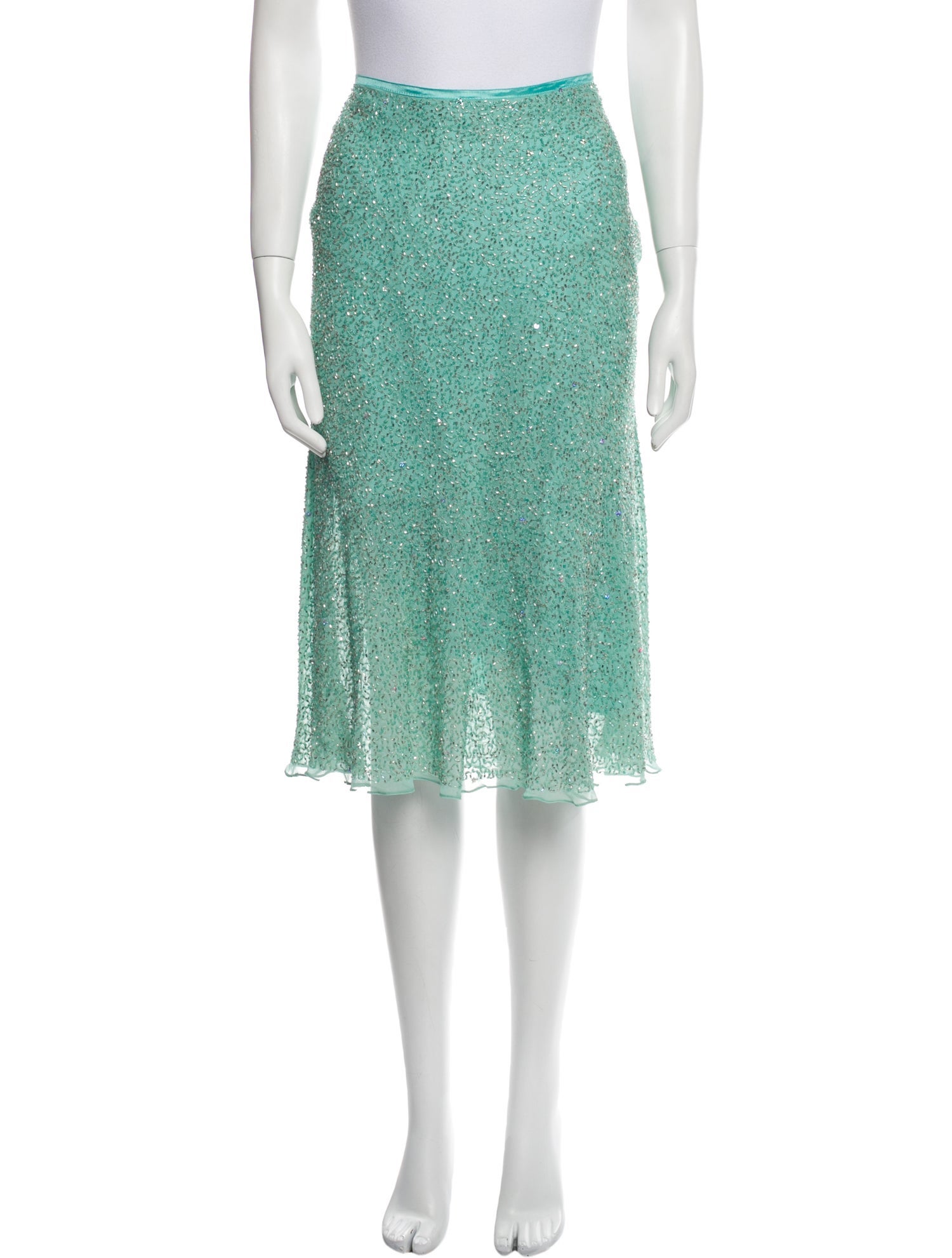 LILLIE RUBIN Sequin Embellishments Knee-Length Skirt