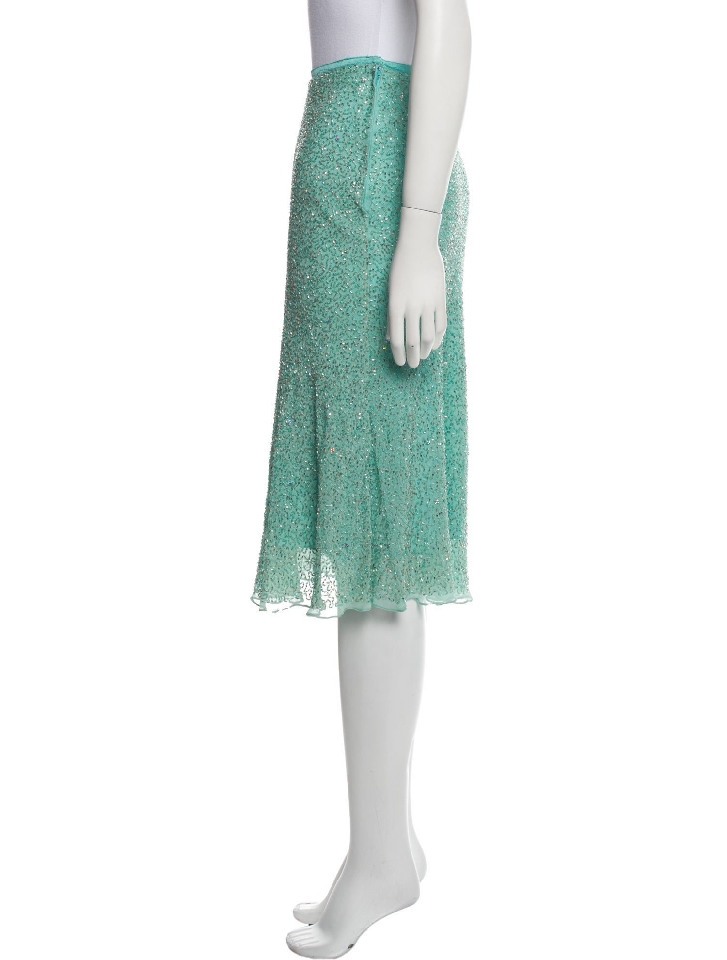 LILLIE RUBIN Sequin Embellishments Knee-Length Skirt