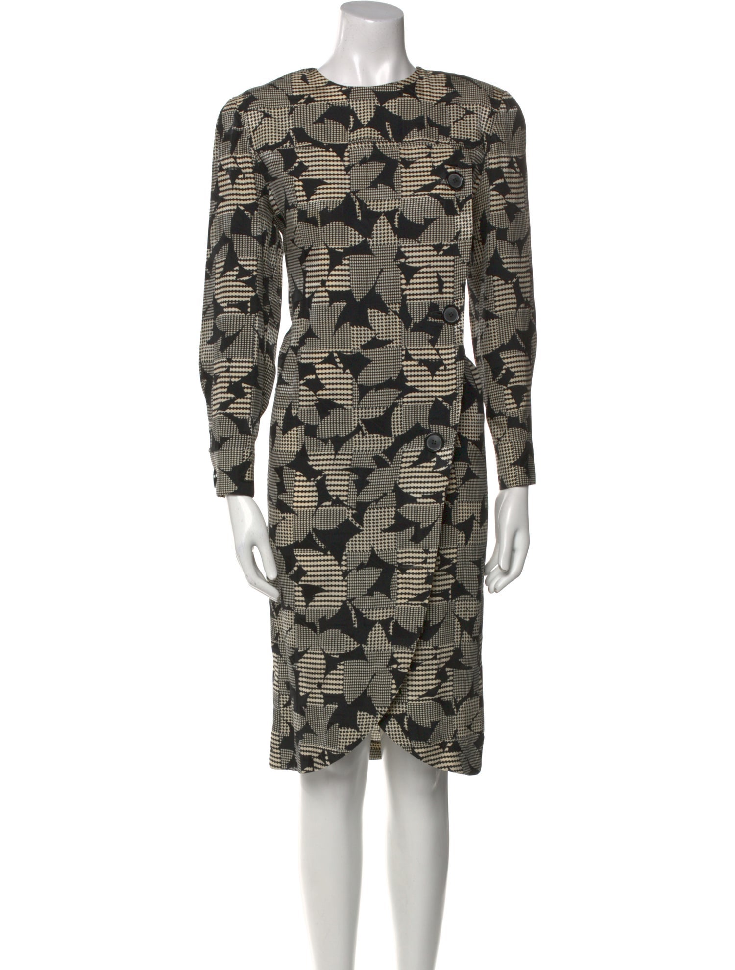 LILLIE RUBIN Silk Midi Length Dress