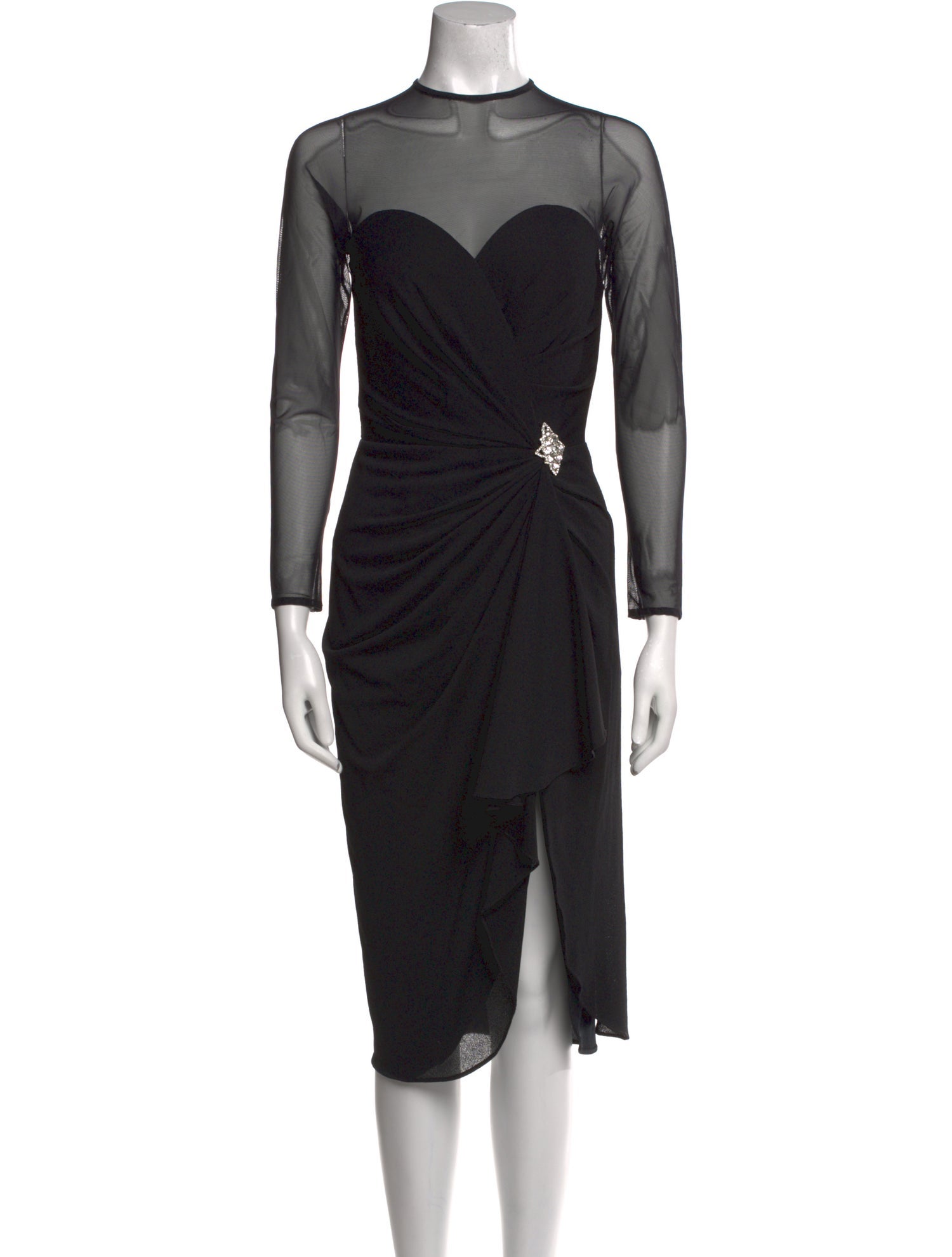 LILLIE RUBIN Mock Neck Knee-Length Dress