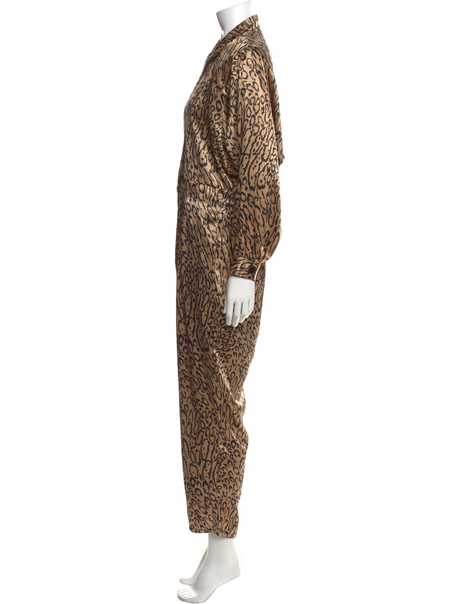 LILLIE RUBIN Printed V-Neck Jumpsuit