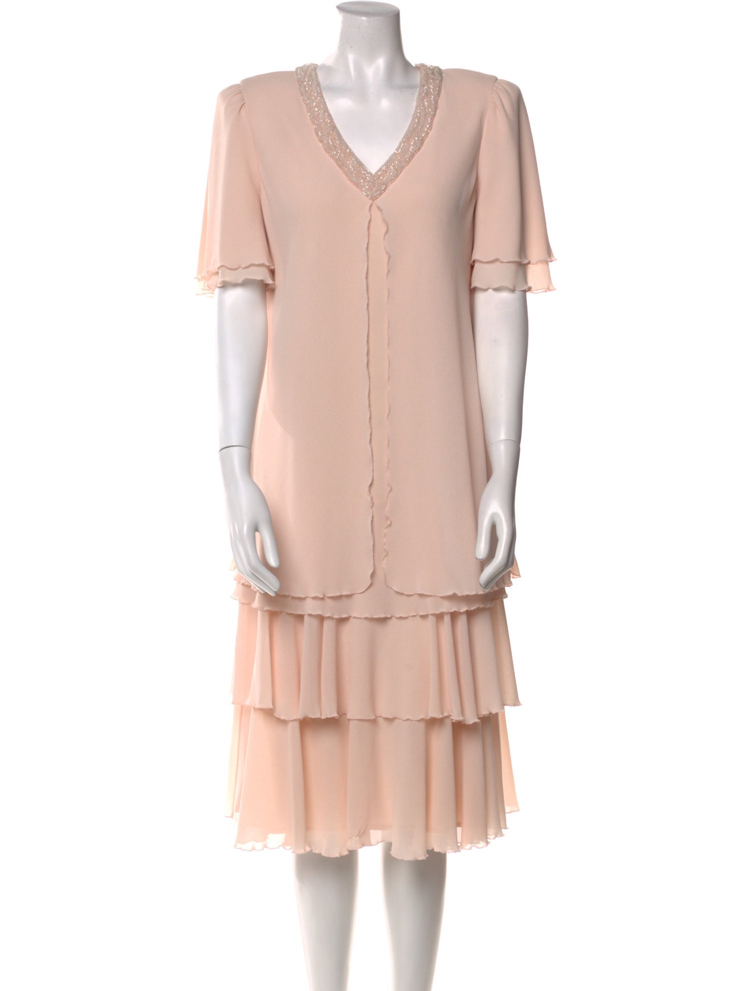 LILLIE RUBIN V-Neck Midi Length Dress