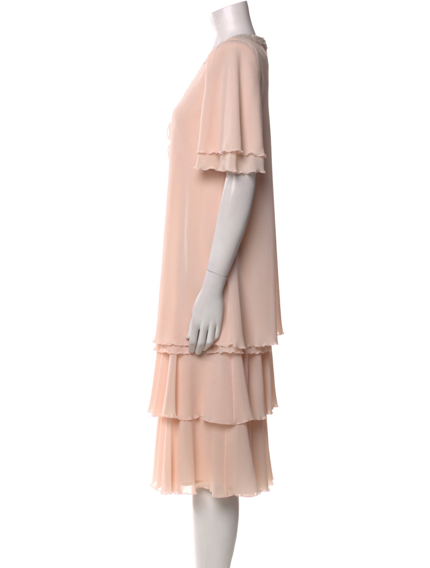 LILLIE RUBIN V-Neck Midi Length Dress