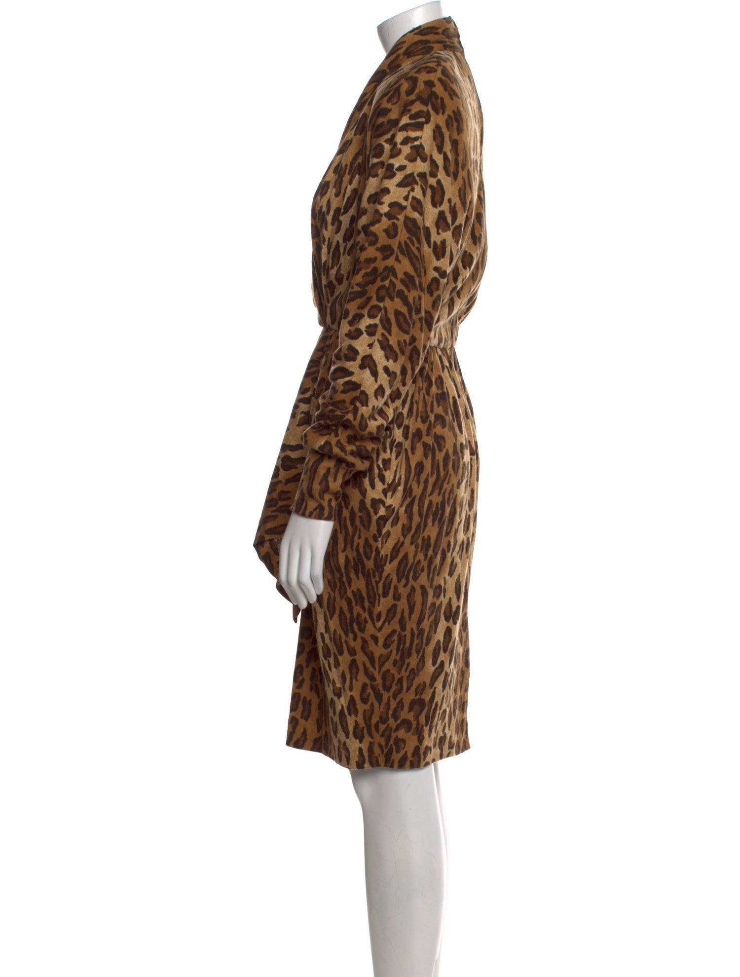 LILLIE RUBIN Animal Print Knee-Length Dress