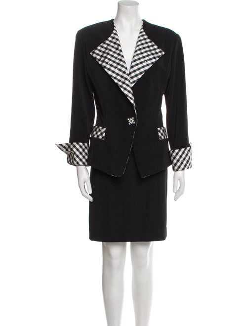 LILLIE RUBIN Plaid Print Crystal Embellishments Skirt Set