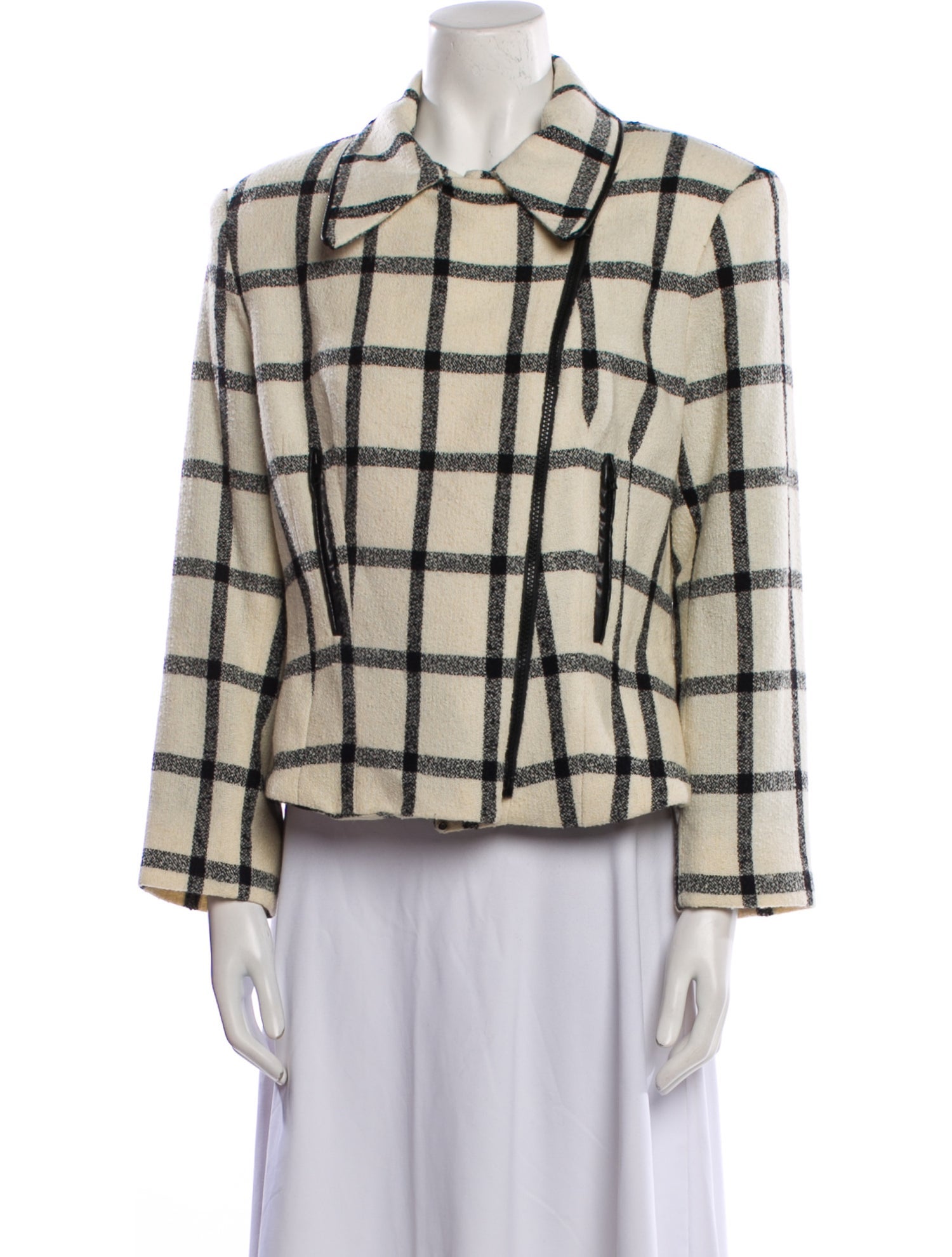 LILLIE RUBIN Wool Plaid Print Evening Jacket
