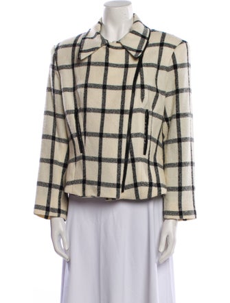 LILLIE RUBIN Wool Plaid Print Evening Jacket