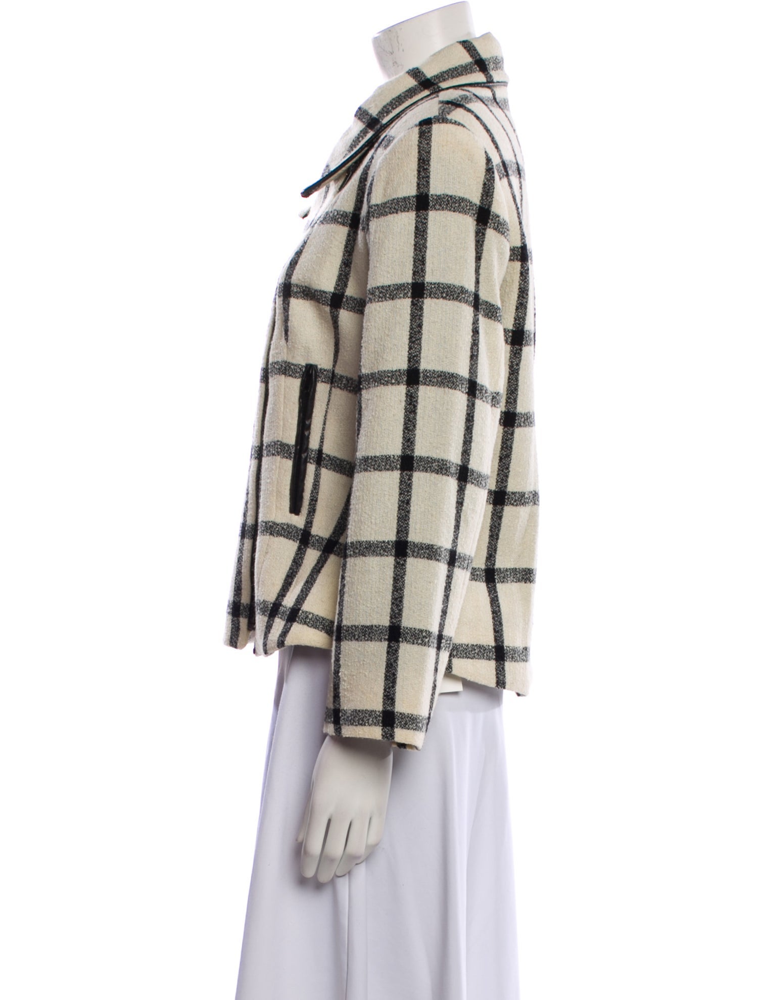 LILLIE RUBIN Wool Plaid Print Evening Jacket