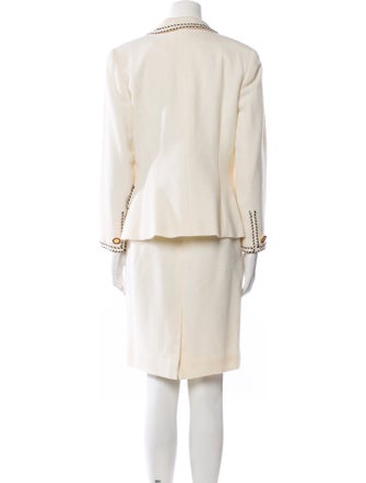 LILLIE RUBIN Wool Whipstitch Trim Skirt Suit