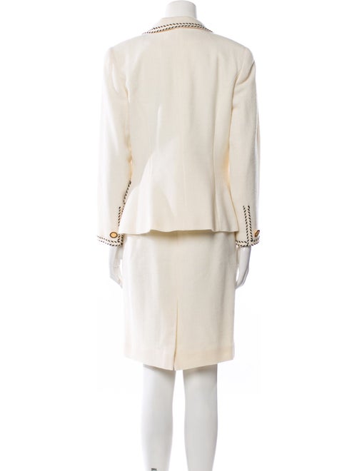 LILLIE RUBIN Wool Whipstitch Trim Skirt Suit