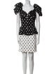LILLIE RUBIN Linen Polka Dot Print Skirt Set