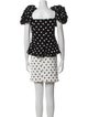 LILLIE RUBIN Linen Polka Dot Print Skirt Set