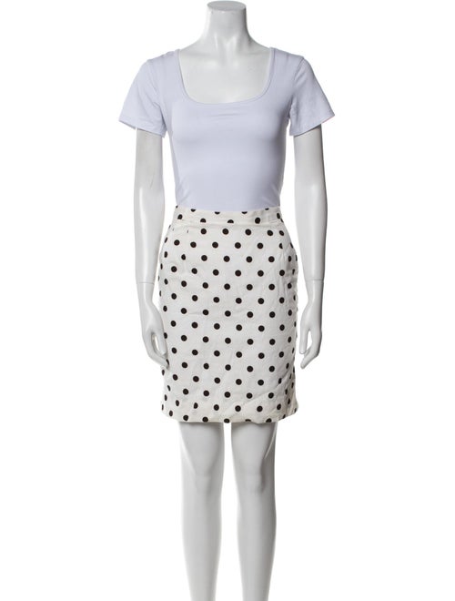 LILLIE RUBIN Linen Polka Dot Print Skirt Set