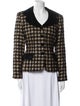 LILLIE RUBIN Wool Houndstooth Print Blazer