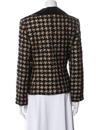 LILLIE RUBIN Wool Houndstooth Print Blazer