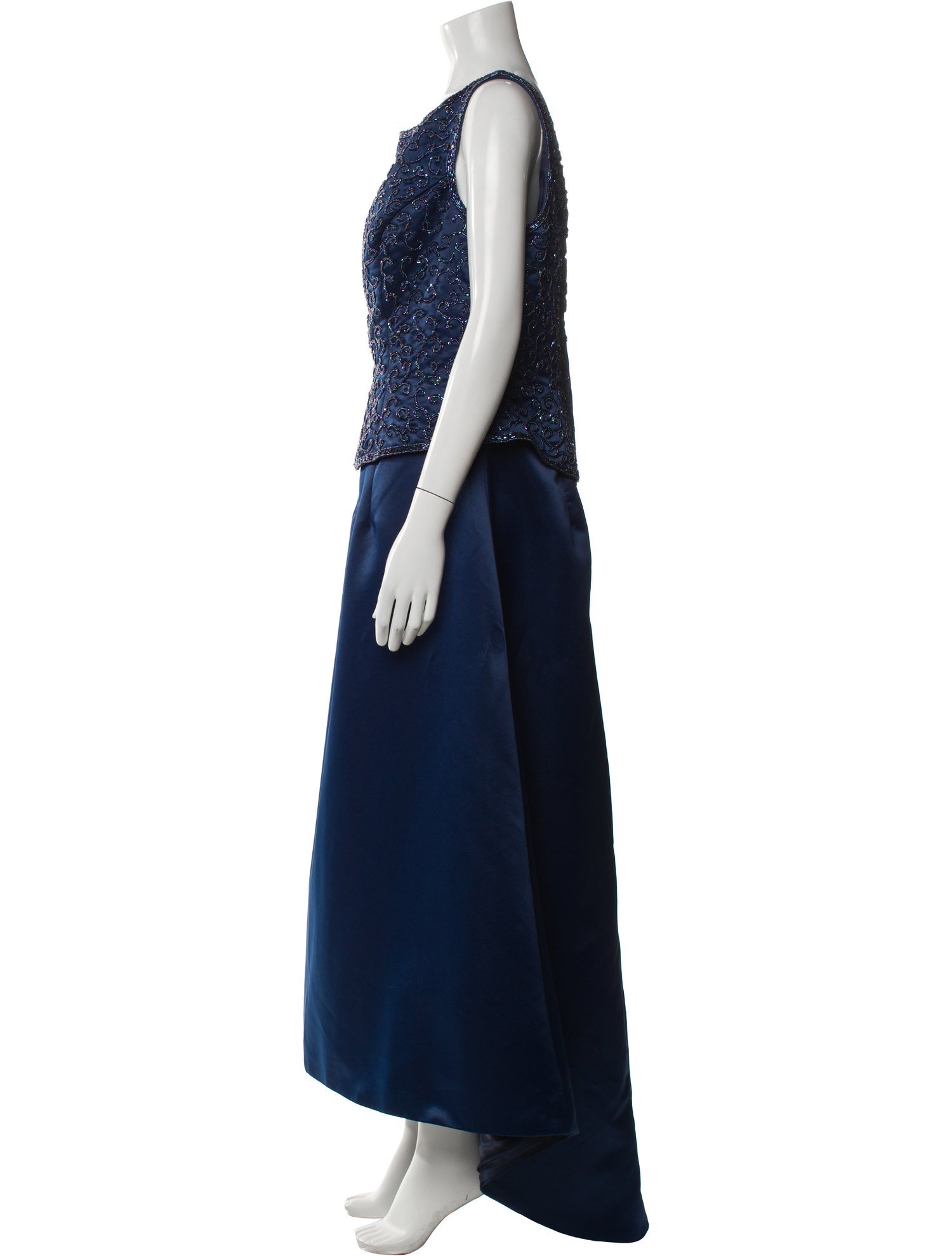 LILLIE RUBIN Bateau Neckline Long Dress