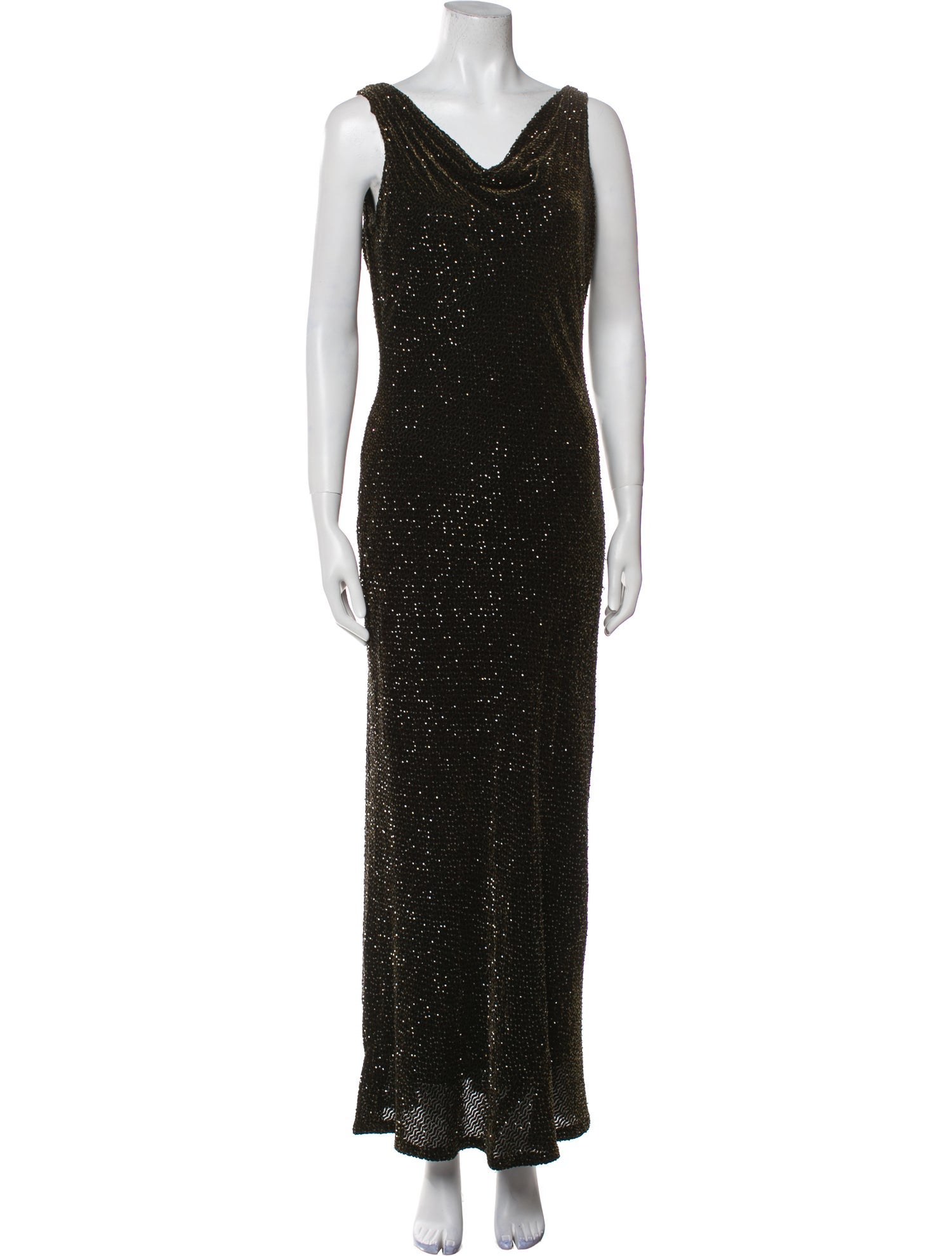 LILLIE RUBIN Cowl Neck Long Dress