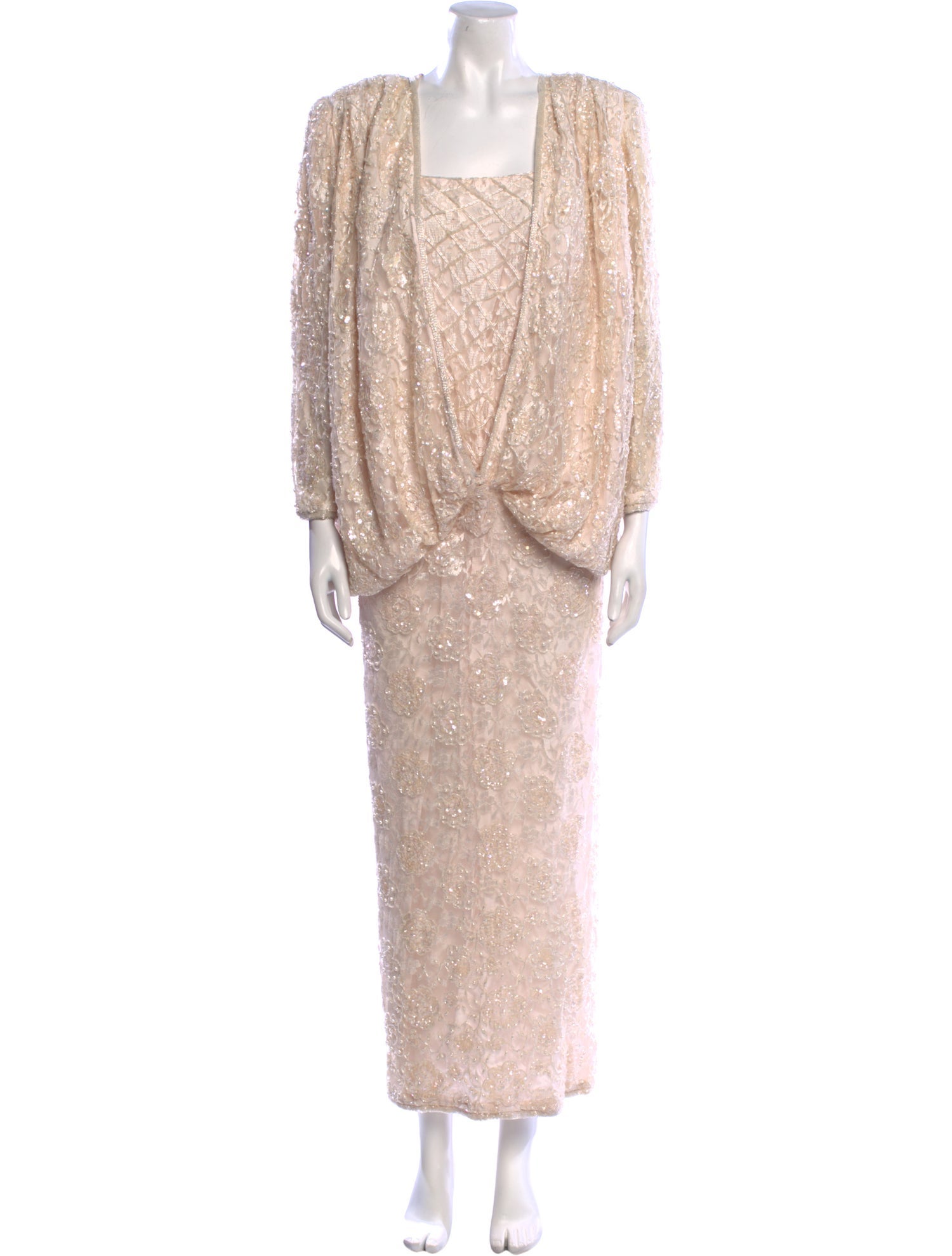 LILLIE RUBIN Square Neckline Long Dress