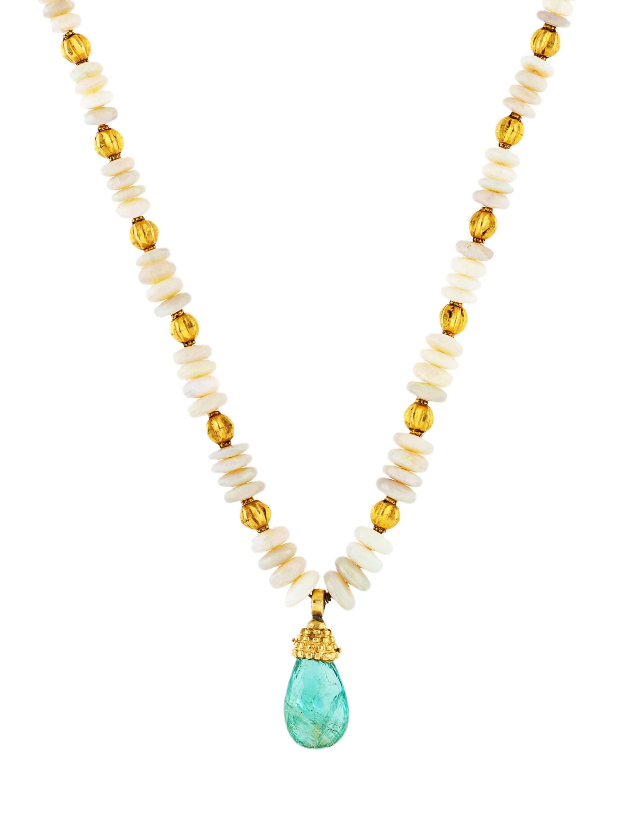 Loree Rodkin 18K Opal & Tourmaline Bead Strand Necklace