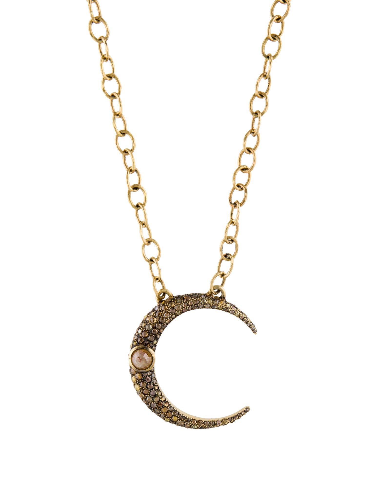 Loree Rodkin 18K Diamond Crescent Moon Pendant Necklace