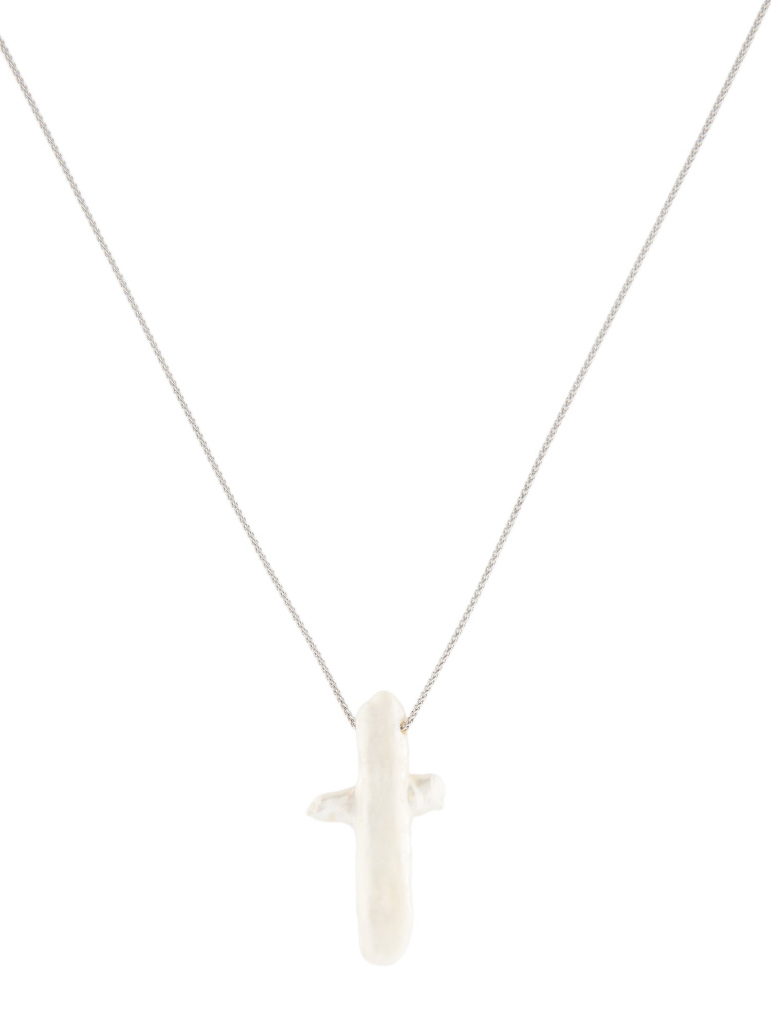 Loree Rodkin Pearl & Diamond Cross Pendant w/c Unbranded Chain