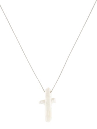 Loree Rodkin Pearl & Diamond Cross Pendant w/c Unbranded Chain