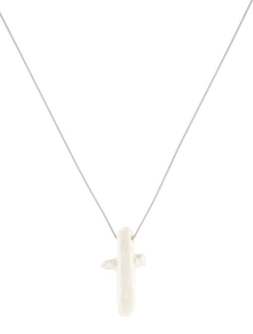 Loree Rodkin Pearl & Diamond Cross Pendant w/c Unbranded Chain