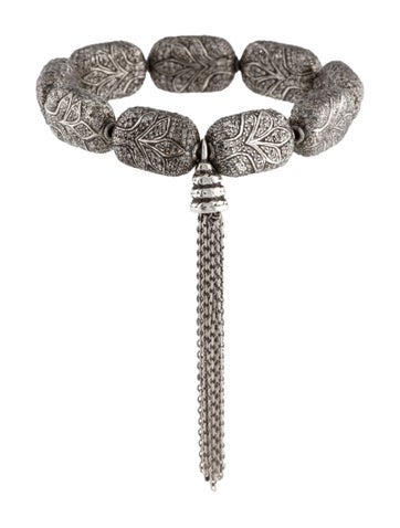 Loree Rodkin Link Diamond Tree Tassel Bracelet