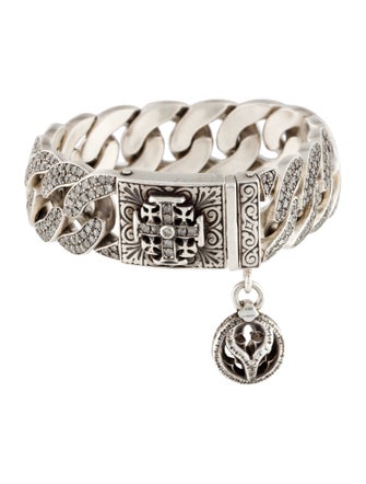 Loree Rodkin 9.20ctw Diamond Maltese Cross Link Bracelet