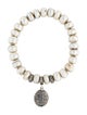 Loree Rodkin Etched Pearl, Diamond & Sapphire Cross Charm Bracelet