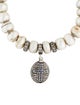 Loree Rodkin Etched Pearl, Diamond & Sapphire Cross Charm Bracelet