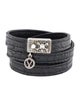 Loree Rodkin Diamond & Alligator Leather Skull Wrap Bracelet