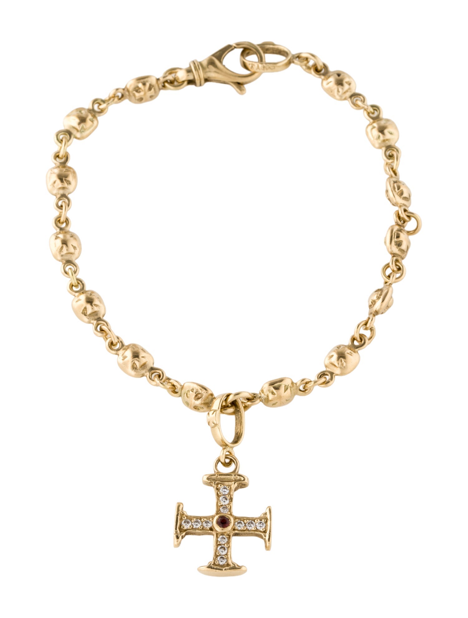 Loree Rodkin 18K Garnet & Diamond Charm Bracelet