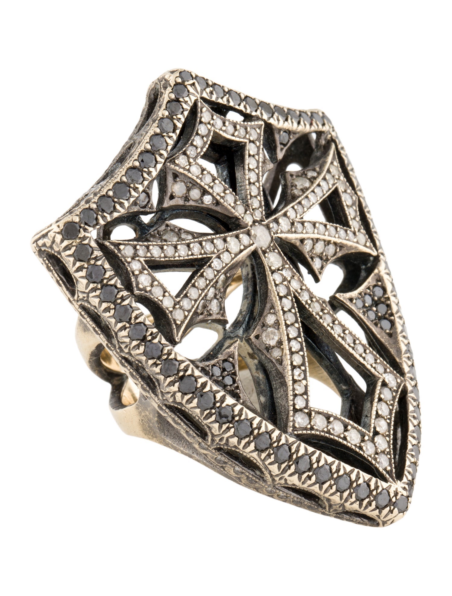 Loree Rodkin 18K Diamond Cross Cocktail Ring