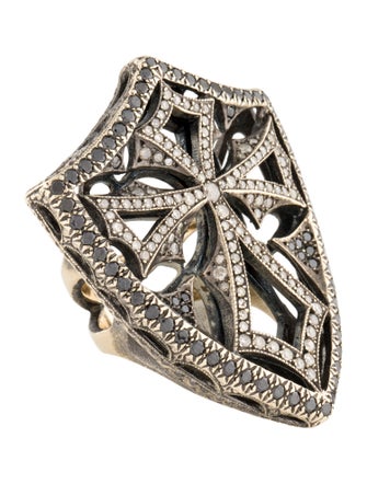 Loree Rodkin 18K Diamond Cross Cocktail Ring
