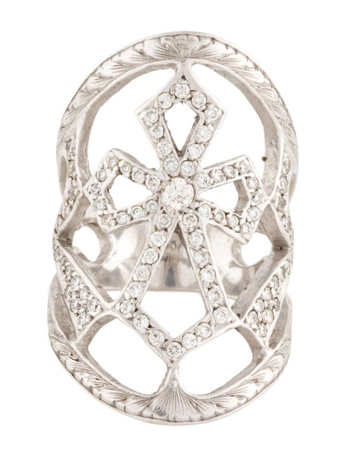 Loree Rodkin 18K Diamond Cross Shield Ring