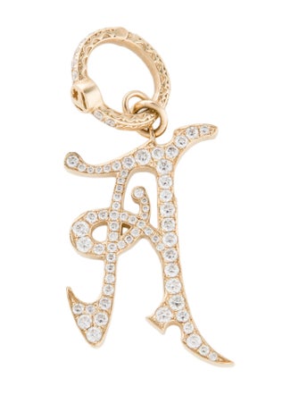 Loree Rodkin 14K 1.05ctw Diamond Initial 'A' Gothic Pendant