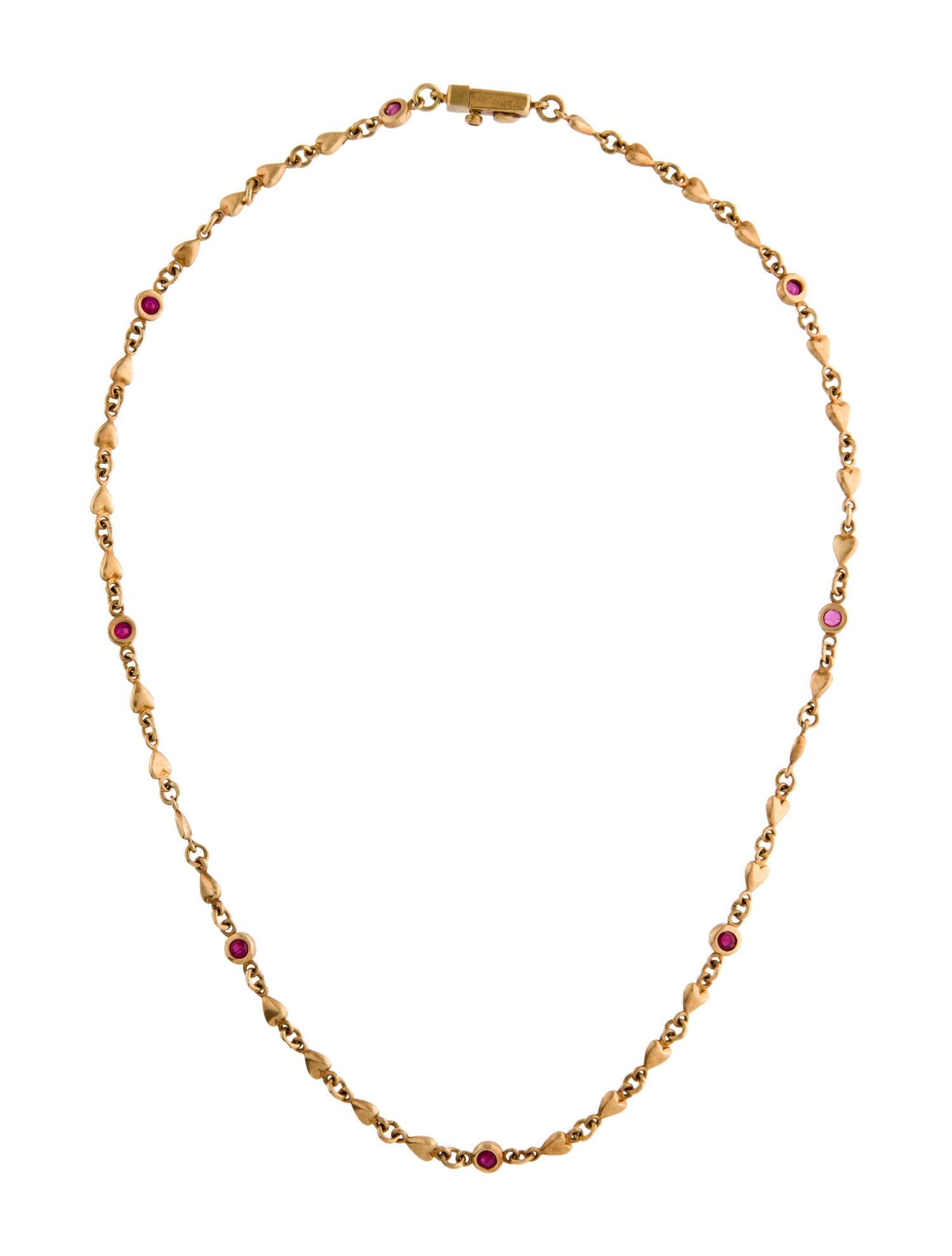Loree Rodkin 18K Ruby & Heart Link Necklace