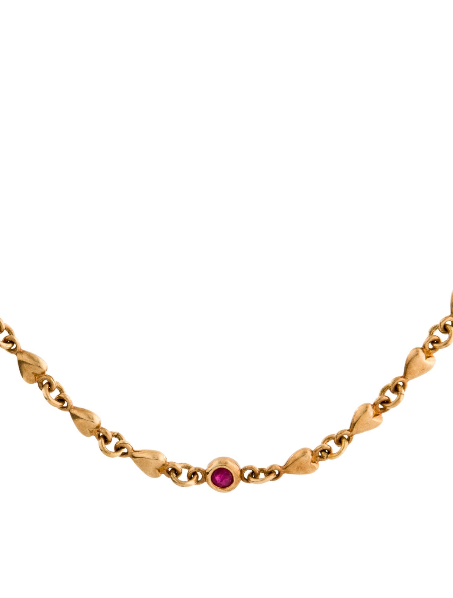 Loree Rodkin 18K Ruby & Heart Link Necklace