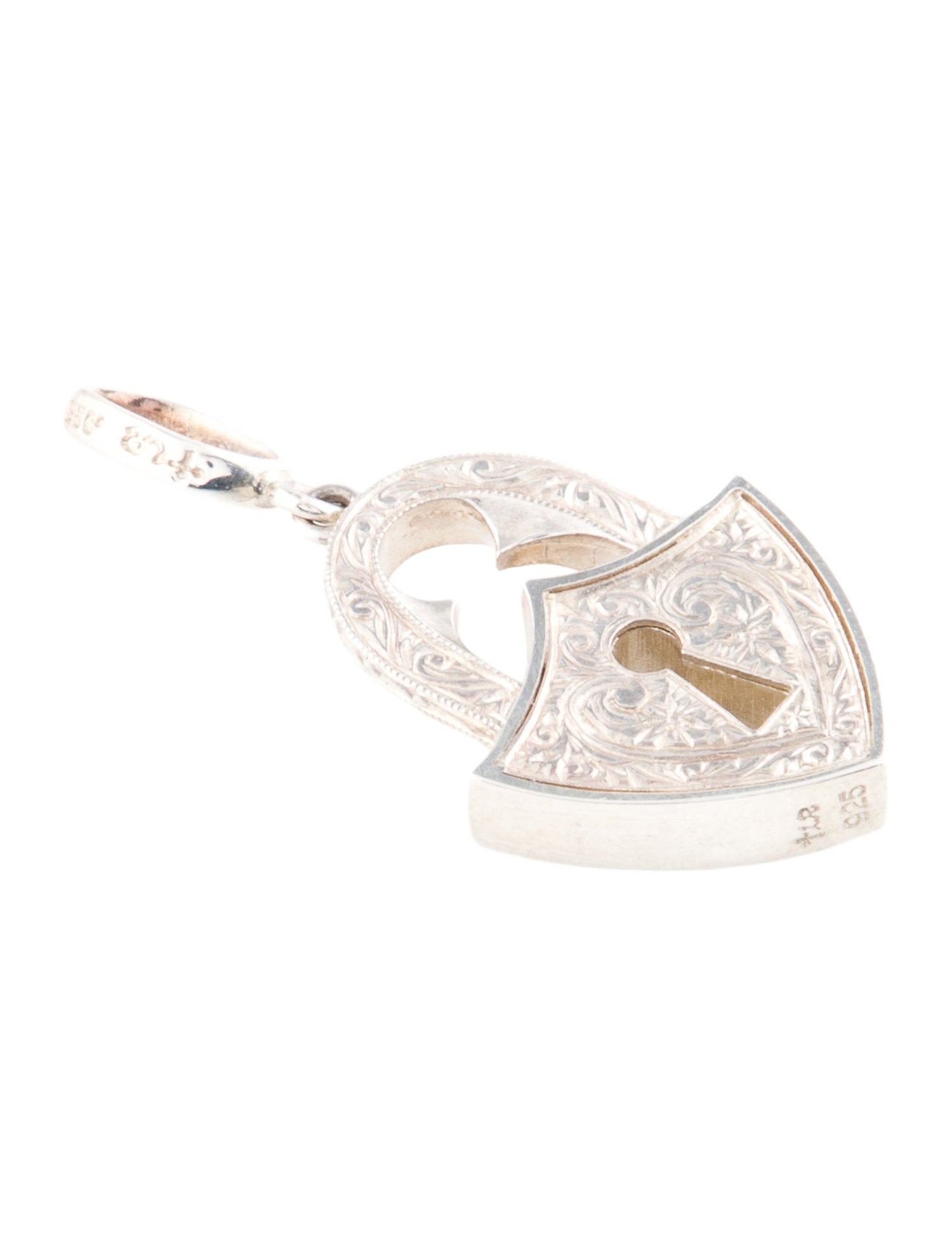 Loree Rodkin Cubic Zirconia Etch Lock Pendant