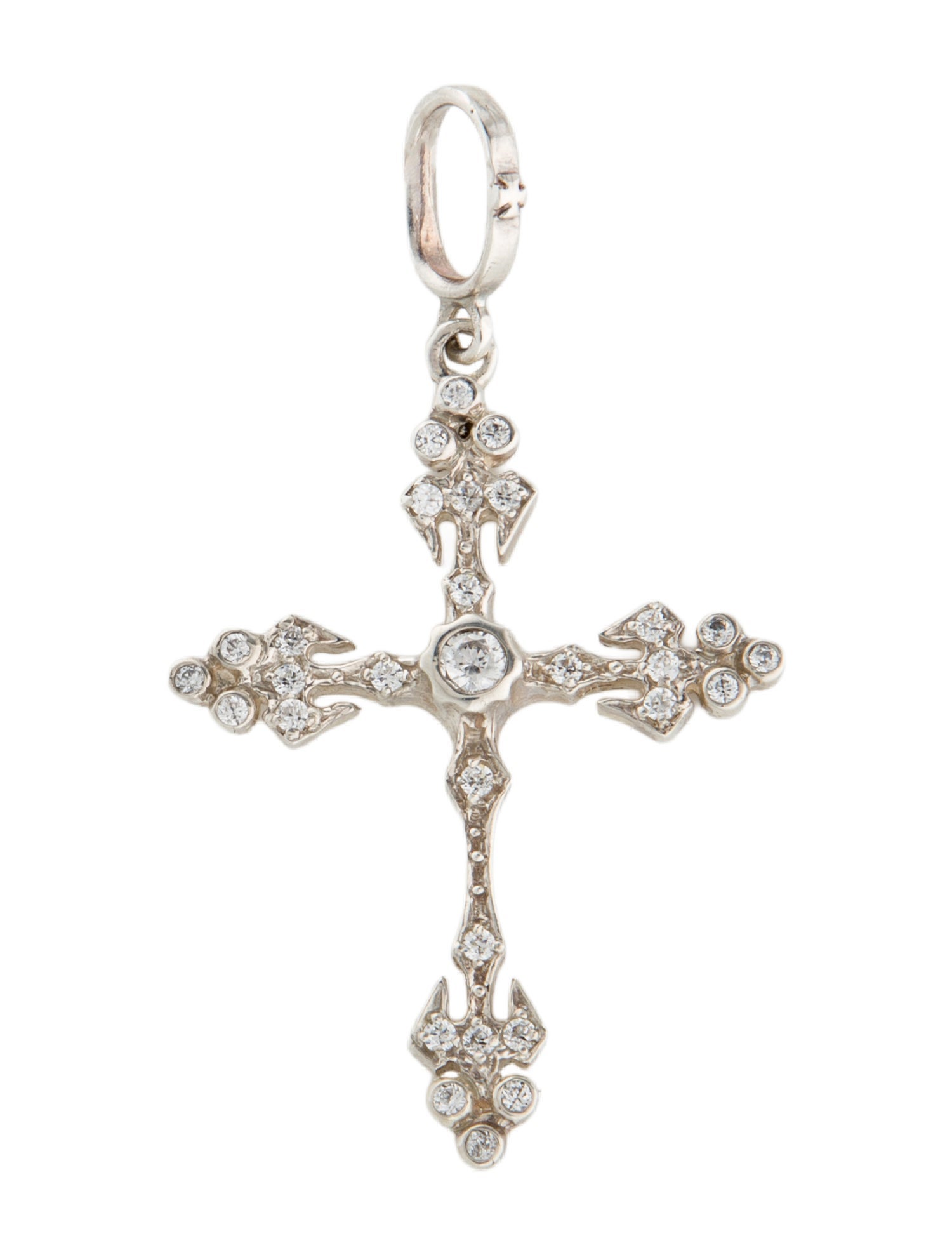 Loree Rodkin Cubic Zirconia Cross Pendant