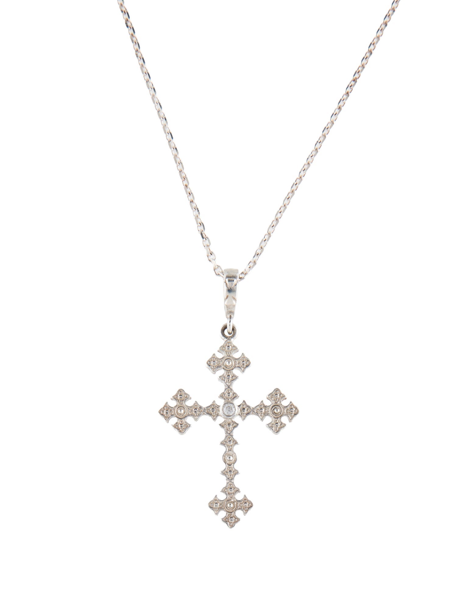 Loree Rodkin Cubic Zirconia Cross Pendant Necklace